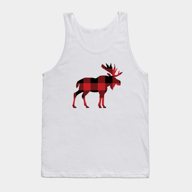 Moose Red Flannel Tank Top by DoctorWatsonDesigns